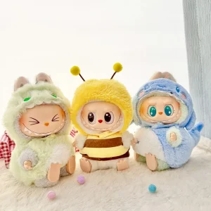 🧸✨ أزياء حيوانات لدمى LaBubu – بطريق، قرش، نحلة، ديناصور! أناقة ومرح في قطعة واحدة