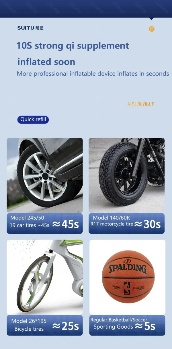 🚗💨 منفاخ هواء لاسلكي محمول – الحل الذكي لنفخ الإطارات في أي وقت وأي مكان!